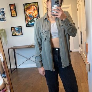 American eagle army, green boyfriend top